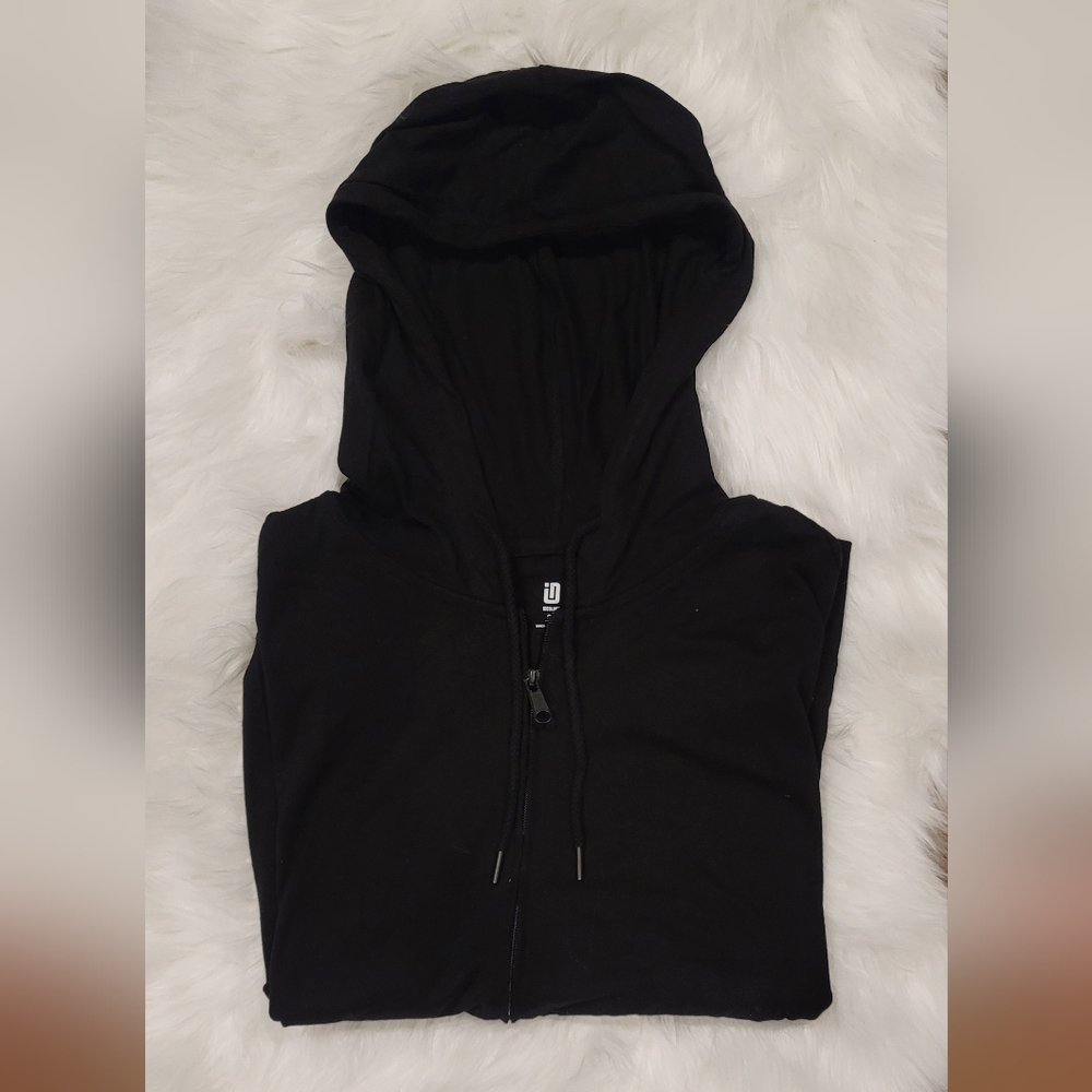 Ideology Deep Black Lightweight Zip Up Hoodie